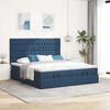 vidaXL Ottoman bed met matrassen en LED's 160x200cm stof blauw