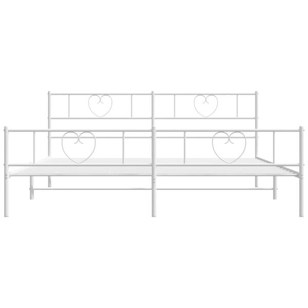 vidaXL Bedframe met hoofd- en voeteneinde metaal wit 180x200 cm