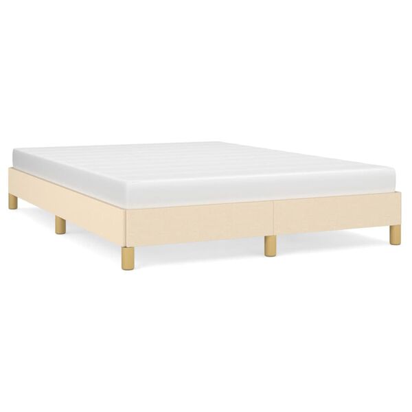 vidaXL Bedframe zonder matras stof cr&egrave;mekleurig 140x190 cm