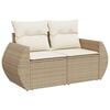 vidaXL 11-delige Tuinset met kussens poly rattan beige