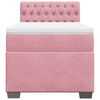 vidaXL Boxspring met matras fluweel roze 90x200 cm