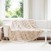 vidaXL Neppels Konijnenbont Deken 4 pcs Beige 240 x 270 cm Polyester