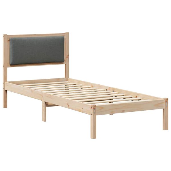 vidaXL Bedframe Donkergrijs 80 x 190 cm Massief grenenhout