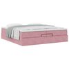vidaXL Ottoman bed met matrassen 200x200cm fluweel roze
