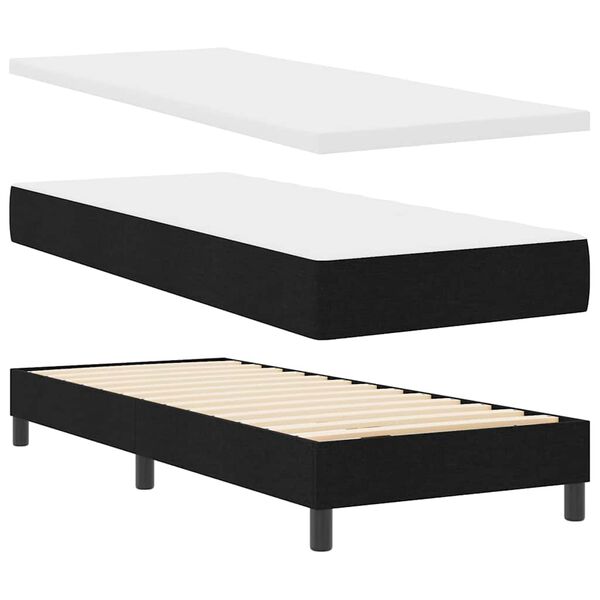 vidaXL Boxspringbed met matras Zwart 200 x 80 cm Polyester