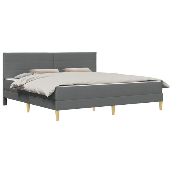 vidaXL Bedframe met matras met matras Donkergrijs 180 x 200 cm Stof