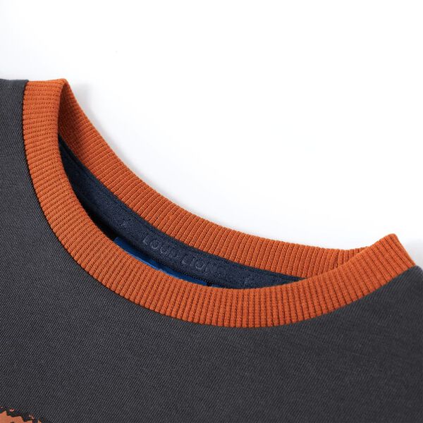 Kindershirt met lange mouwen 128 antracietkleurig