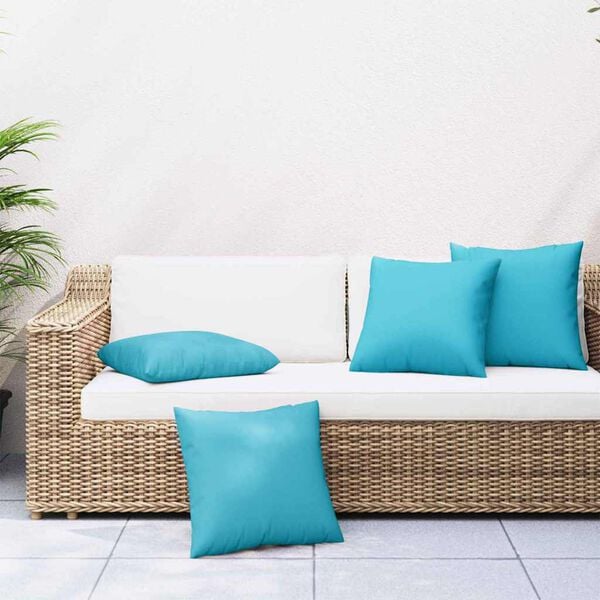 vidaXL Spreidkussens Effen 4 pcs Turquoise 50 x 50 cm Polyester Stof