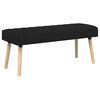 vidaXL Kanaal-geplooide bank Zwart 110 x 40 x 46 cm Stof