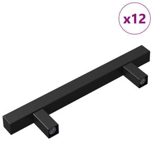 vidaXL Kasthandgreep 12 pcs Zwart 150 x 12,3 x 35,2 mm Roestvrij staal