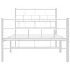 vidaXL Bedframe met hoofd- en voeteneinde metaal wit 90x200 cm