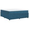 vidaXL Boxspring met matras fluweel donkerblauw 180x200 cm