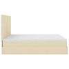 vidaXL Ottoman bed met matras en LED's 180x200cm stof cr&egrave;mekleurig