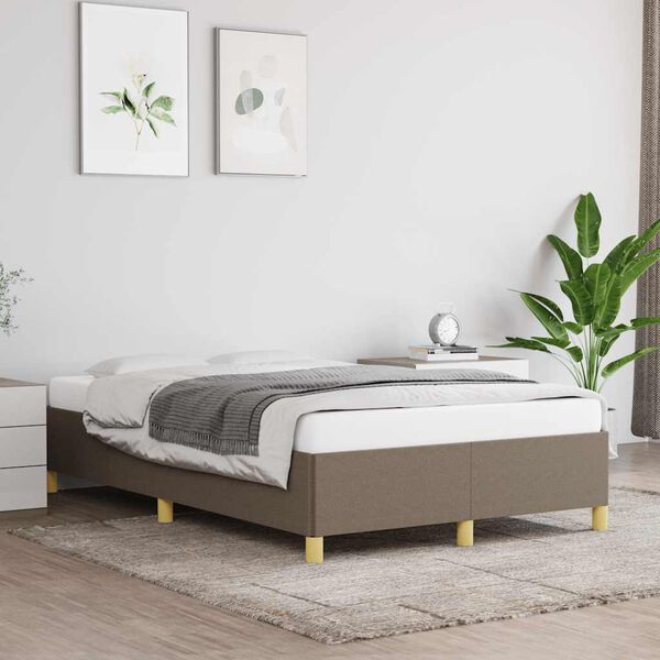 vidaXL Bedframe zonder matras 120x190 cm stof taupe