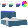 vidaXL Bed met LED-striplichten Donkerblauw 180 x 200 cm Fluweel