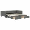 vidaXL Slaapbank onderschuifbed en lades 100x200 cm stof donkergrijs