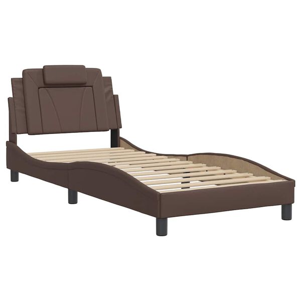 vidaXL Bedframe "Viana" zonder matras kunstleer bruin 90x190 cm