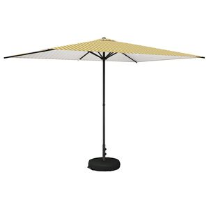 vidaXL Tuinparasol met Basis Rechthoekig 2 x 3 m Polyester Geel en Wit