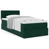 vidaXL Ottoman bed met matras 90x200cm fluweel donkergroen