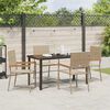 vidaXL Tuin eettafelset met kussen 5 pcs Beige poly rattan
