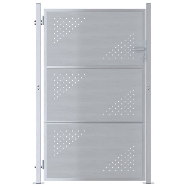 vidaXL Tuinpoort met slot Zilver 100 x 125 cm Roestvrij staal