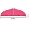 vidaXL Trapmatten 30 st 56x17x3 cm Roze Halfrond