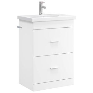 vidaXL Badkamermeubelset Wit 61 x 40 x 84,5 cm Bewerkt hout