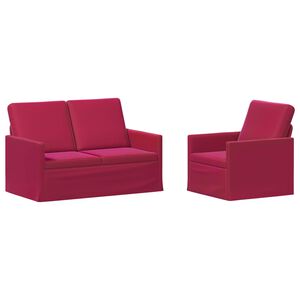 vidaXL Bankstel 2 pcs Wijnrood fluweel