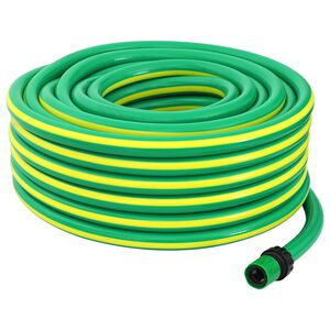 vidaXL Tuinslang 5-Lags Groen en Geel 1 / 2'' 10 m PVC
