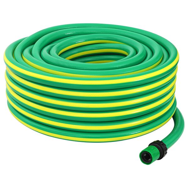 vidaXL Tuinslang 5-Lags Groen en Geel 1 / 2'' 10 m PVC