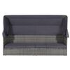 vidaXL Tuinbed met luifel 205x62 cm poly rattan grijs