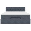 vidaXL Ottoman bed met matras 140x200cm fluweel donkergrijs