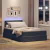 vidaXL Opbergbed met LED met matras Donkergrijs 120 x 190 cm Fluweel