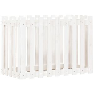 vidaXL Plantenbak verhoogd hekontwerp 100x50x70 cm grenenhout wit