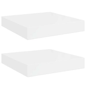 vidaXL Wandschappen zwevend 2 st 23x23,5x3,8 cm MDF hoogglans wit