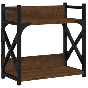 vidaXL Printerstandaard 2-laags 40x20x40 cm bewerkt hout bruineiken