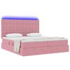 vidaXL Bed met LED-striplichten met opslag Roze 180 x 200 cm Fluweel