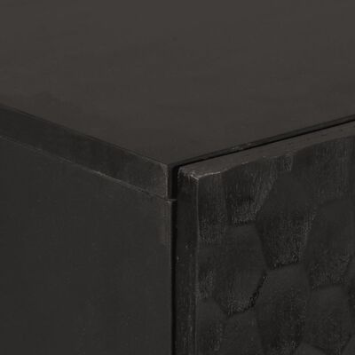 vidaXL Hoge kast 60x33x100 cm massief mangohout zwart