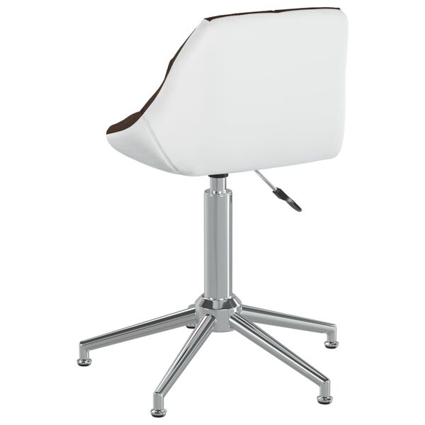 vidaXL Eetkamerstoel draaibaar kunstleer bruin en wit