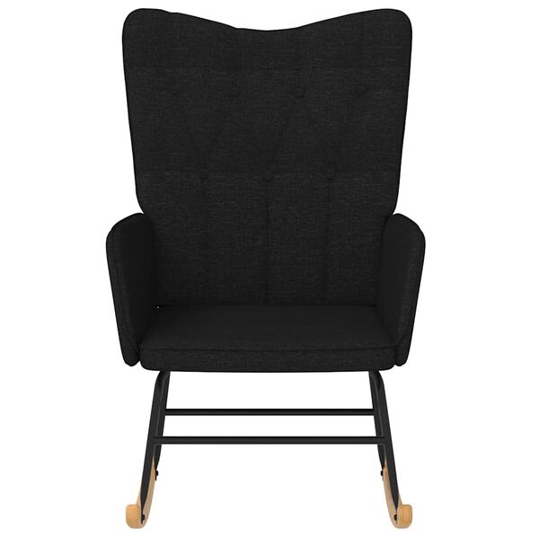 vidaXL Schommelstoel stof zwart