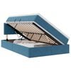 vidaXL Opbergbed met LED met matras Donkerblauw 120 x 200 cm Fluweel