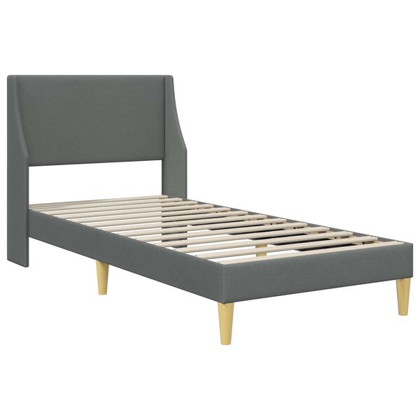 vidaXL Bedframe met hoofdeinde Donkergrijs 100 x 200 cm Stof