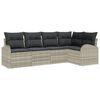 vidaXL Tuinbankenset 5 st Lichtgrijs poly rattan