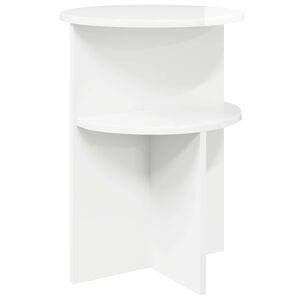 vidaXL Bijzettafel Hoogglans Wit &Oslash; 39,5 x 55 cm Bewerkt hout