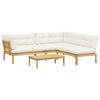 vidaXL 4 Stuk Garden Pallet Sofa Units Massief Acaciahout Licht Bruin