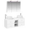 vidaXL Badkamermeubelset 4 pcs Wit Bewerkt hout en glas