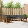 vidaXL Buiten bankenset met kussen 9 pcs Natuurlijk en Antraciet