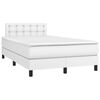 vidaXL Boxspring met matras kunstleer wit 120x190 cm
