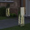 vidaXL Solar LED Pad Licht 2 pcs Zilver Gegalvaniseerd staal