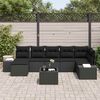 vidaXL Tuin Sofa Set met kussen met opslag 7 pcs Zwart poly rattan